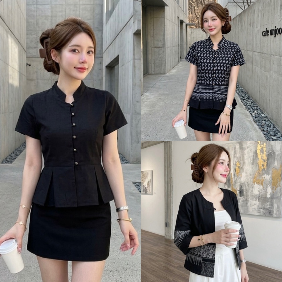 รวมแบบเสื้อสีดำ เสื้อสีสุภาพ เสื้อสีดำผู้หญิง ใส่ทำงาน ใส่ออกงาน ใส่ไว้ทุกข์