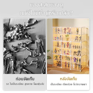 【COD】กล่องโชว์อะคริลิค จุของได้เยอะ ตู้โชว์โมเดล DIY ล่องใส่ตุ๊กตากันฝุ่น วัสดุ PVC ใสแจ๋ว ประกอบง่าย ประหยัดพื้นที่