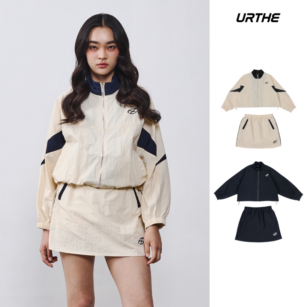 URTHE - ชุดเซต เสื้อแจ็คเก็ต กระโปรงสั้น รุ่น OFFCOURT CREW