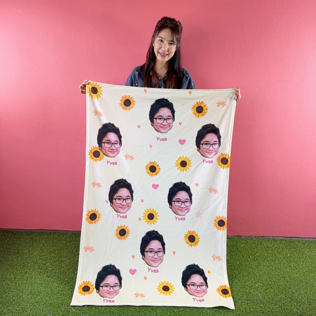 ผ้าห่มสกรีนลาย ใส่ภาพของคุณเองได้ ขนาด100x150 cm