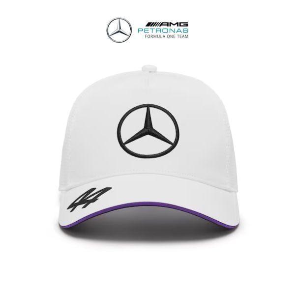 หมวก Lewis Hamilton 44 Mercedes-AMG F1 ฤดูกาล 2024 สีขาว
