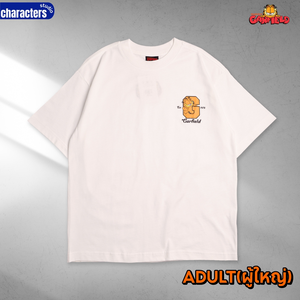 [NEW] Garfield เสื้อยืดผู้ใหญ่โอเวอร์ไซส์ ลายแมวการ์ฟิลด์สุดน่ารัก ผ้า Cotton 100% สินค้าลิขสิทธิ์แท้ Characters Studio