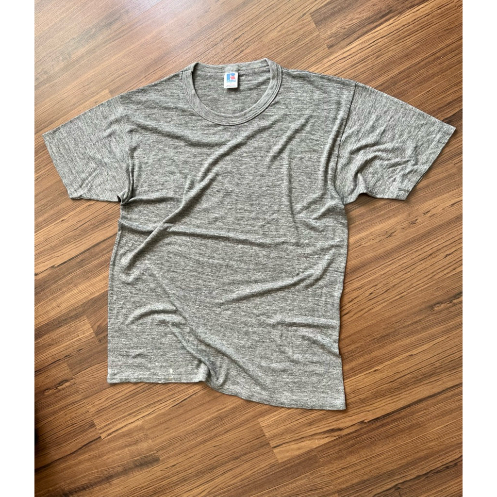 เสื้อยืดวินเทจ Vintage T-shirt สีเทาผ้าผสม Cotton+Rayon+Poly ไซส์L Made in USA🇺🇸