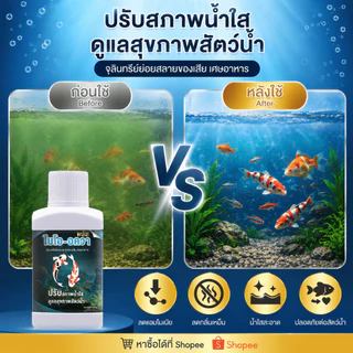 จุลินทรีย์ปรับสภาพน้ำใส Bio Aqua Plus (250ml) ลดขี้ปลา กำจัดของเสีย ลดแอมโมเนีย และตะไคร่น้ำ สูตรน้ำเข้มข้น
