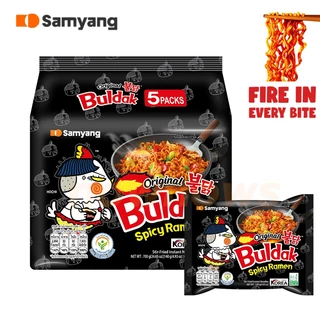 Samyang ซัมยัง บูลดัก สไปซี่ ราเมง ออริจินอล 5 ซอง บะหมี่เผ็ดเกาหลี ราเม็งกึ่งสำเร็จรูป | Buldak Spicy Ramen Original