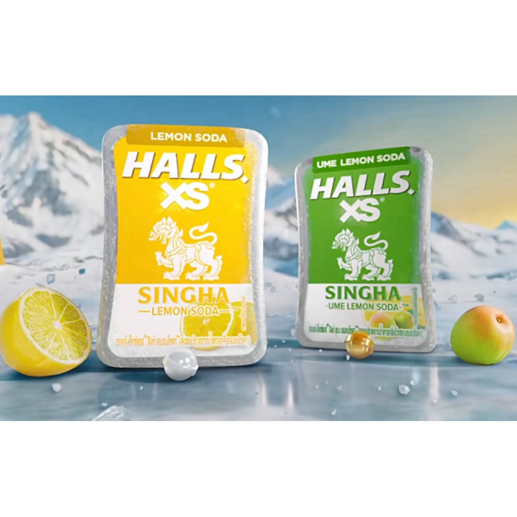 HALLS xs SiNGHA ฮอลล์ สิงห์ ume - lemon soda  Exp เมษา2027