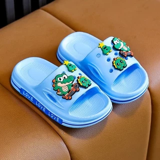 รองเท้าแตะเด็กกันลื่น ลายจระเข้น่ารัก พื้นนุ่มซัพพอร์ตเท้า ใส่ลุยน้ำได้ ไม่ลื่นล้ม