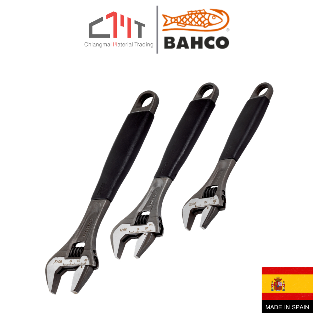 BAHCO ประแจเลื่อน ด้ามยาง ขนาด 6" - 12" No.90 (สั่งพิเศษ)
