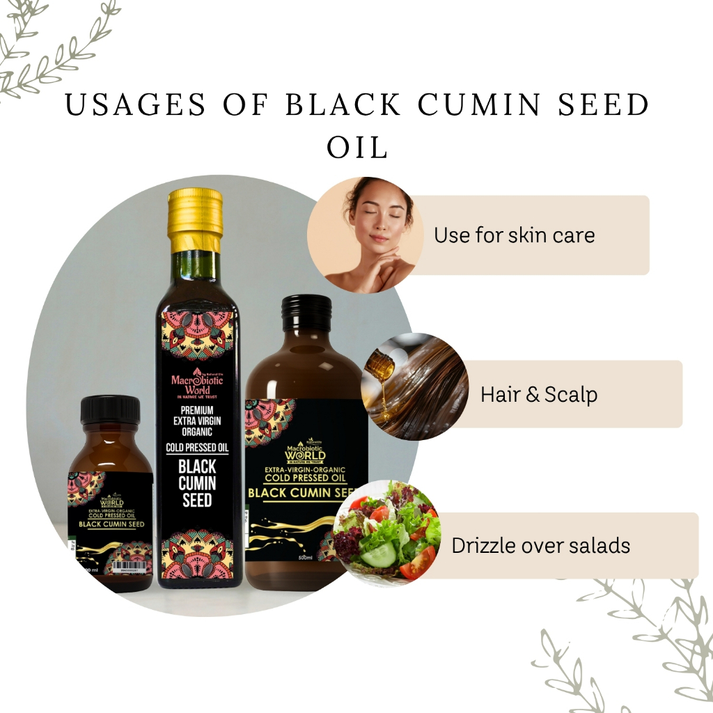 Organic/Bio Extra Virgin Cold Pressed Black Cumin Seeds Oil น้ำมันเมล็ดเทียนดำ สกัดเย็น (100ml/ 250ml/500ml)