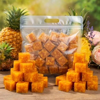 ฟรีพริกเกลือ สับปะรดคิวบ์ สับปะรดอบแห้งชิ้นพอดีคำ สับปะรด เปรี้ยวอมหวาน อร่อย เนื้อสับปะรดเน้นๆ🍍💛
