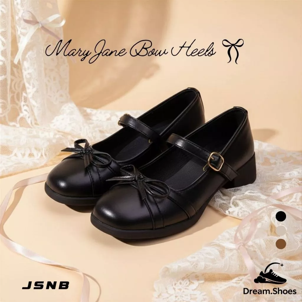 JSNB รองเท้าผู้หญิง MaryJane รองเท้าคัทชูนักศึกษาหญิง ทรงสวยใส่สบาย [LN897]