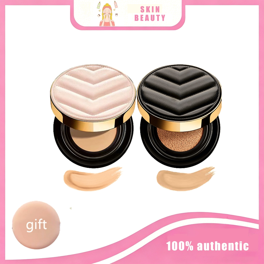 คุชชั่นหนังพรีเมียม สีชมพู/ดำ B10 B20 ปกปิดเรียบเนียน ผิวเด้งติดทนนาน