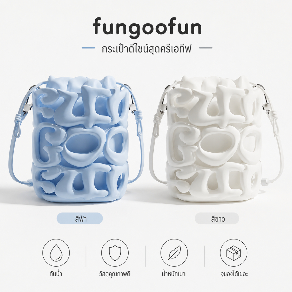 F547 - FGF Letter Bag กระเปาหนังฉลุลาย