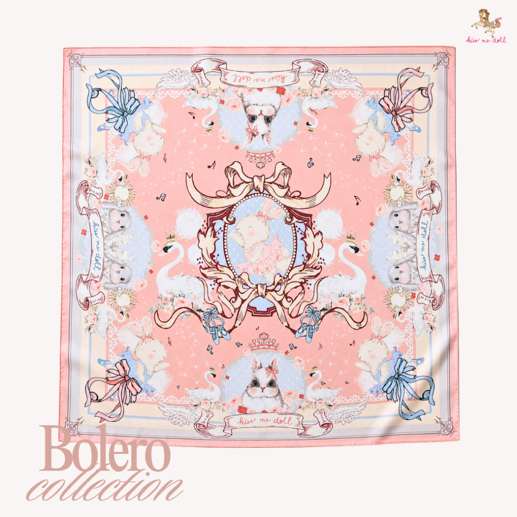 Kiss Me Doll - Classic ลาย Bolero ขนาด 100x100 cm.ผ้าพันคอ/ผ้าคลุมไหล่