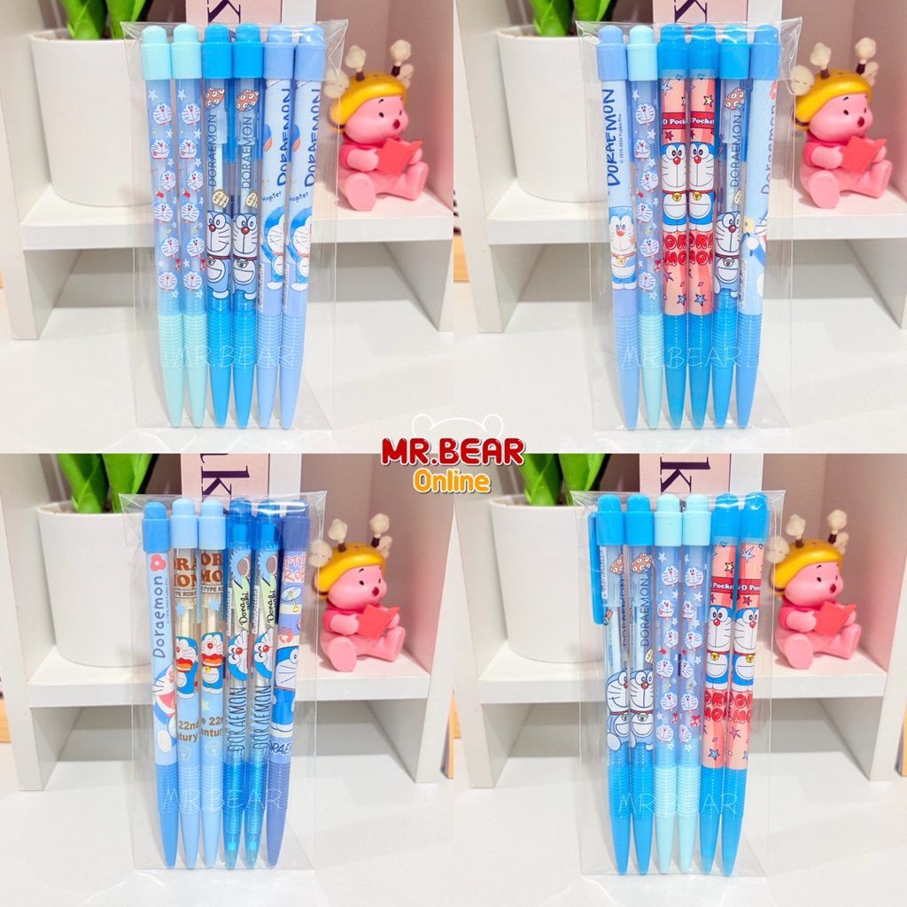 ปากกาโดเรม่อน Doraemon ปากกาน้ำเงิน แบ่งขาย 6 แท่ง