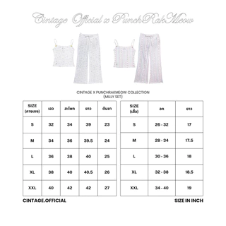 Cintage x Punchrakmeow CT2191 เซตสายเดี่ยวขายาวMilly8797