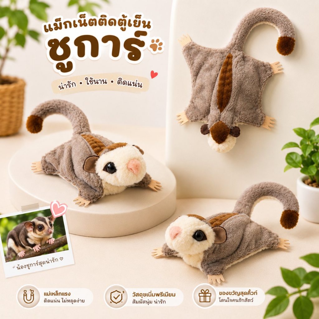 ของขวัญ ของสะสม ของที่ระลึก ของตกแต่ง แม็กเน็ทชูการ์ ตุ๊กตาของใช้ที่เกี่ยวกับชูการ์ไกลเดอร์ คนรักชูการ์