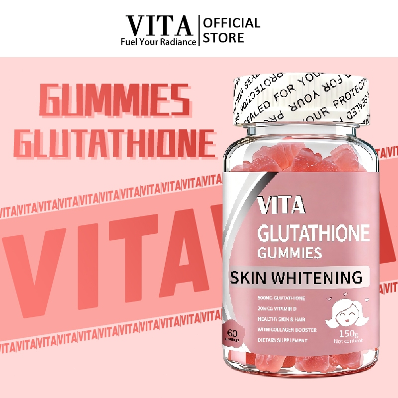 VITA คอลลาเจน กลูตาไธโอน กัมมี่ วิตามินผิว อาหารเสริมGlutathione Collagen Gummy Vitamin Dietary Supplement Gummies 60Pcs