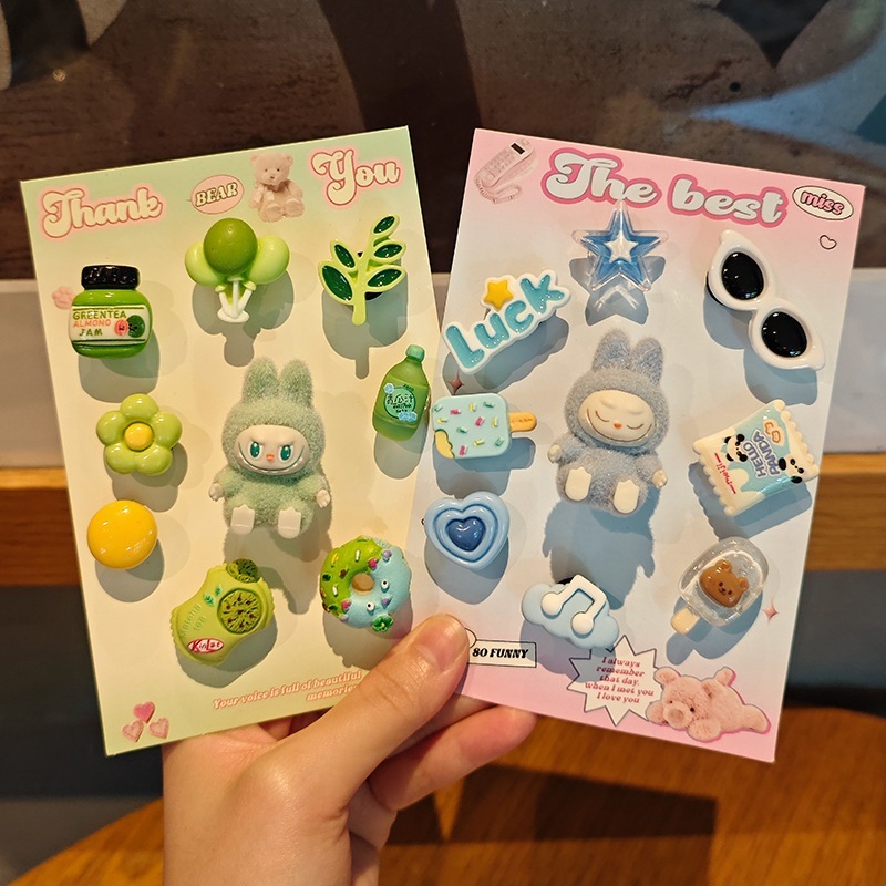 MIPH ที่ติดรองเท้า crocs เซ็ต ,ส่งจากไทย ลาบูบู้ crocs เกาหลี ชุด, การ์ตูนน่ารัก DIY จิบ บิท