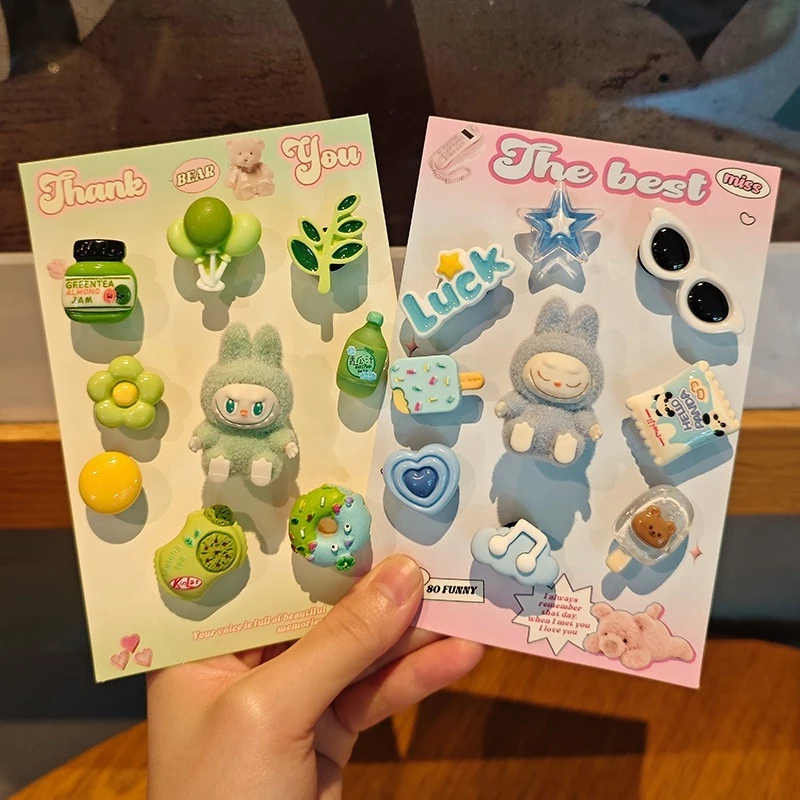 MIPH ที่ติดรองเท้า crocs เซ็ต ,ส่งจากไทย ลาบูบู้ crocs เกาหลี ชุด, การ์ตูนน่ารัก DIY จิบ บิท