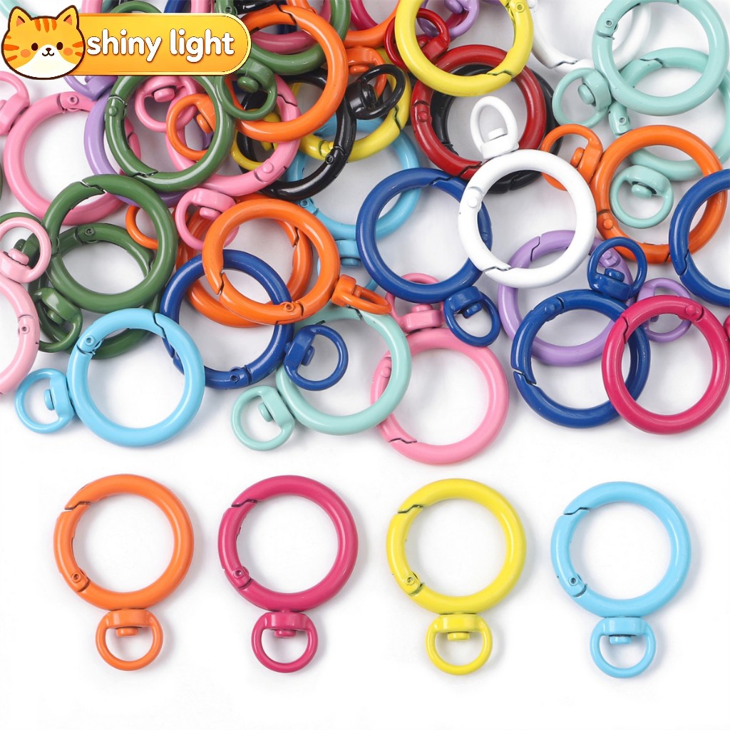 ตัวล็อคสปริงหมุนได้สีลูกกวาด สำหรับDIY พวงกุญแจ สายคล้องกระเป๋าเป้ อุปกรณ์เครื่องประดับ สร้อยคอ