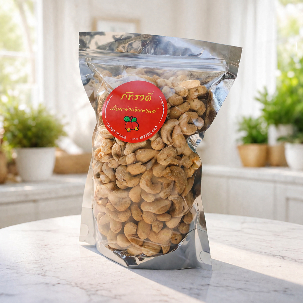 ถั่วหิมพานต์ พร้อมทาน รสเนย เกรด A 500g. / BUTTER CASHEW NUTS