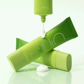 [1 หลอด] กันแดดชุ่มชื้นผิวโกลว์ Ariul Green Vitamin C Brightening Sun Cream 50ml