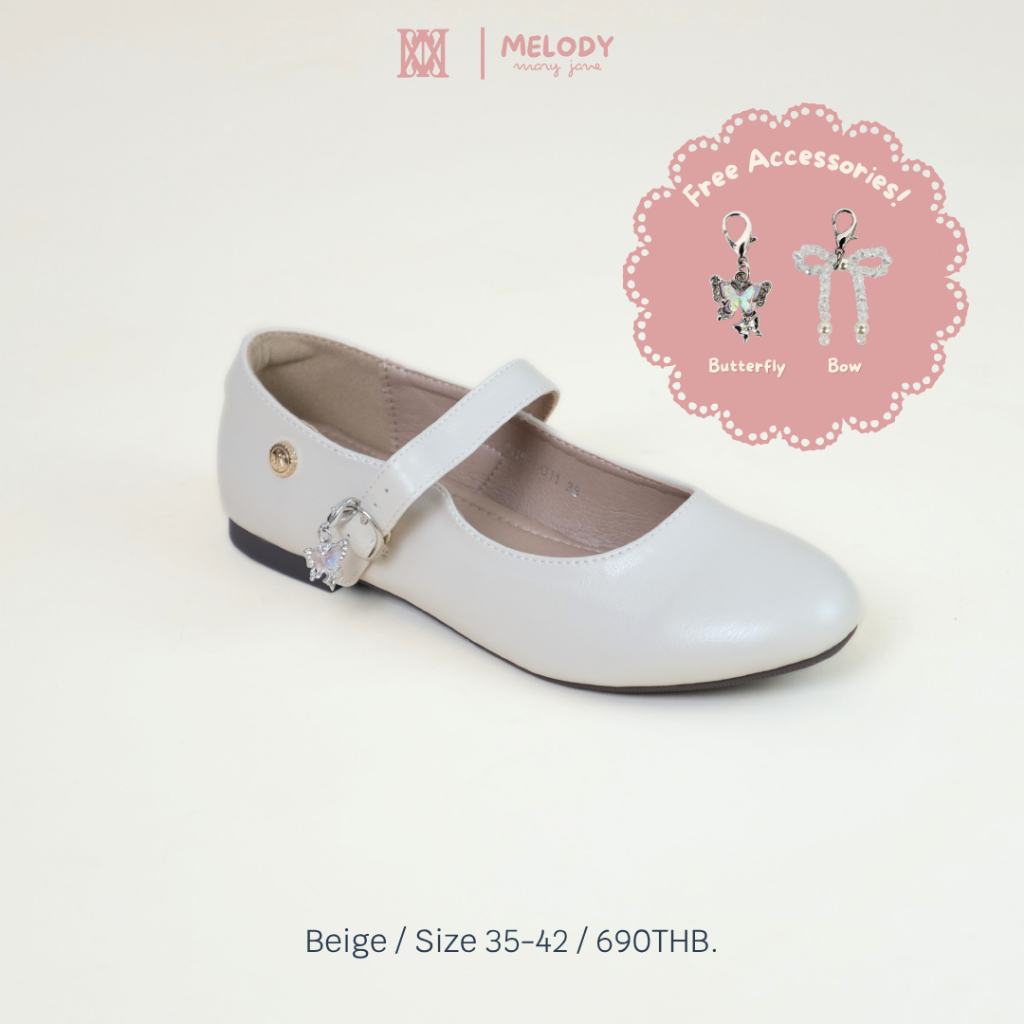 iamJinny JN163 รุ่น Melody Mary Jane สีเบจ