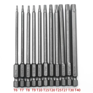 Torx ชุดดอกสว่านกลวง 100mm T6-T40 ชุดดอกไขควงหกแฉกแบบทอร์กซ์