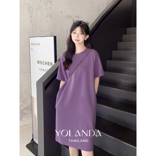 Yolanda ชุดเดรส แฟชั่น ผู้หญิง ทรงโอเวอร์ไซส์ สาวอวบใส่ได้ สามารถใส่คลุมท้องได้ HJ3465