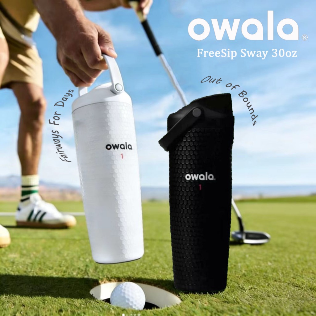 [ของแท้] Owala x Golf Freesip Sway ขนาด 30 ออนซ์ สแตนเลสเก็บความร้อน ปลอดสาร BPA กันรั่ว หูจับสบายมือ