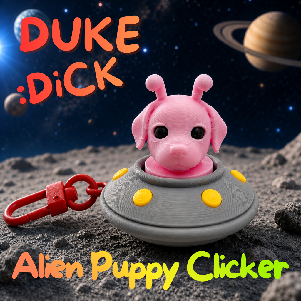 DukeDick Alien Puppy Clicker พวงกุญแจคลิกเกอร์หมาเอเลี่ยน 3D Print ของเล่นกดคลิก ของสะสม ของขวัญแปลก พร้อมส่ง