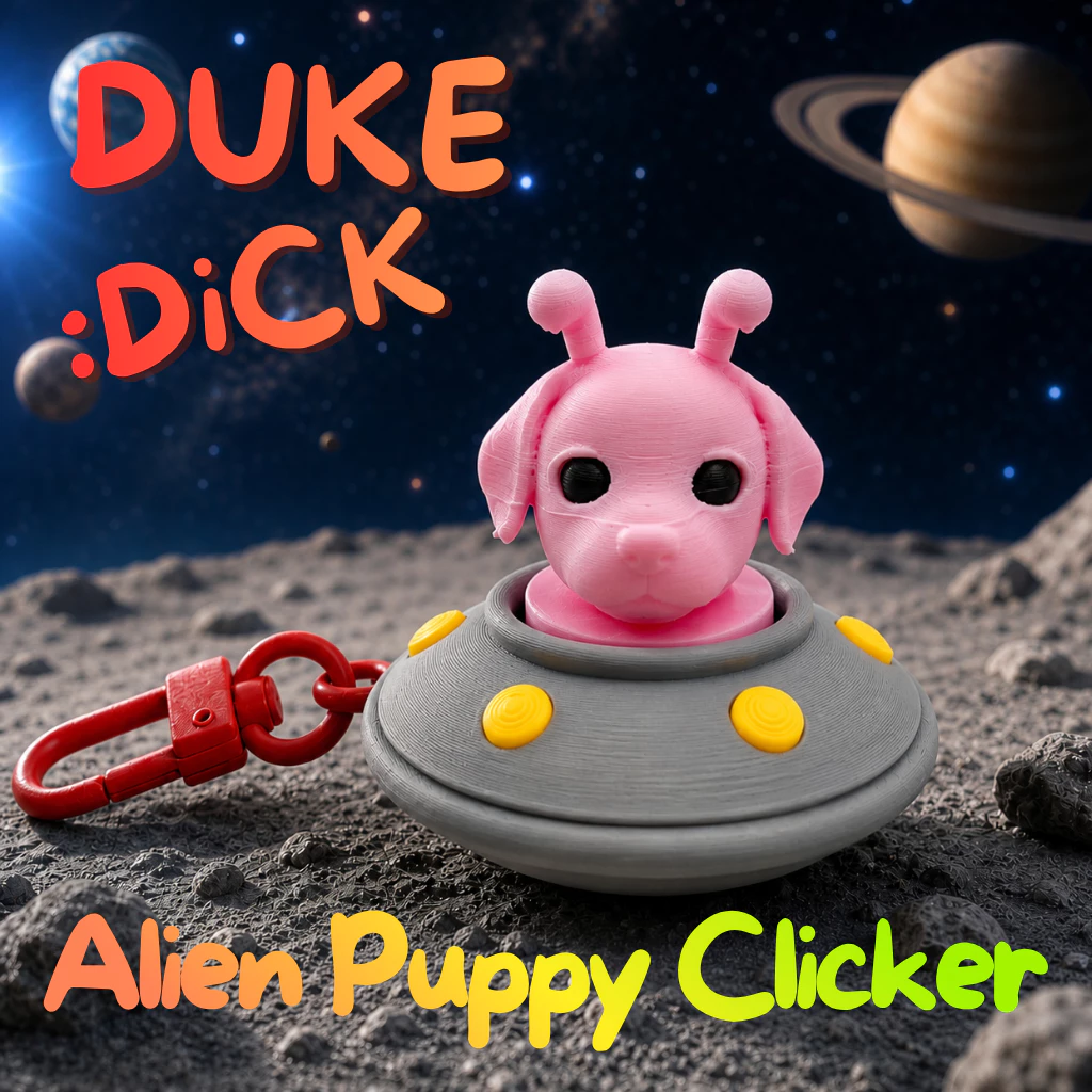DukeDick Alien Puppy Clicker พวงกุญแจคลิกเกอร์หมาเอเลี่ยน 3D Print ของเล่นกดคลิก ของสะสม ของขวัญแปลก พร้อมส่ง
