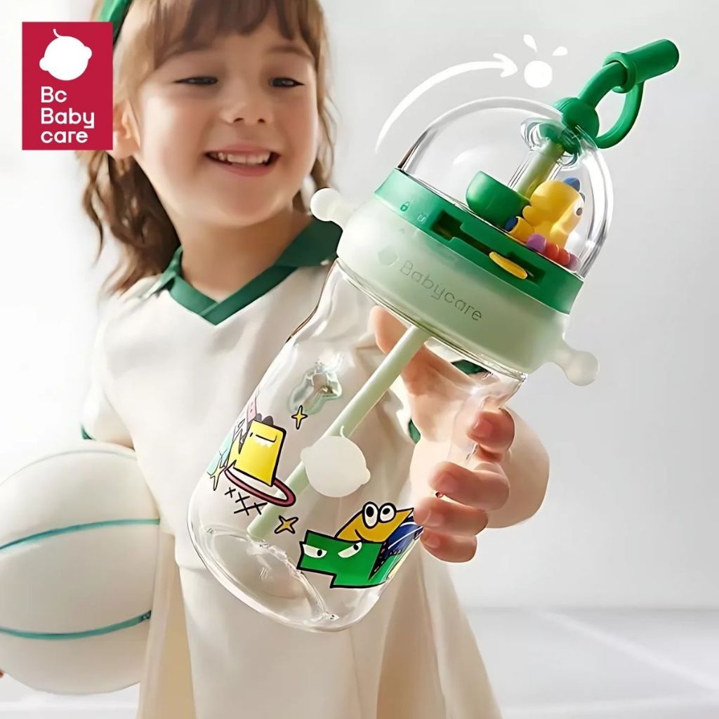 Babycare แก้วหัดดื่ม แก้วน้ำเด็ก  T-REX Shooting-Game Cup วัสดุTritan พร้อมเกมส์เสริมทักษะ| BC Babyc