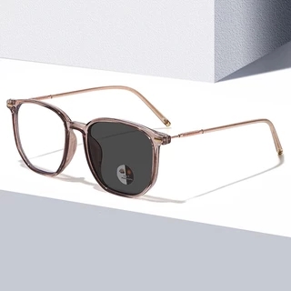 แว่นตา Photochromic UV400 ป้องกันแสงสีฟ้า สำหรับผู้หญิงและผู้ชาย น้ำหนักเบา ใส่สบาย แว่นกันแดดเปลี่ยนสี ใช้ได้ทั้งในเมือ