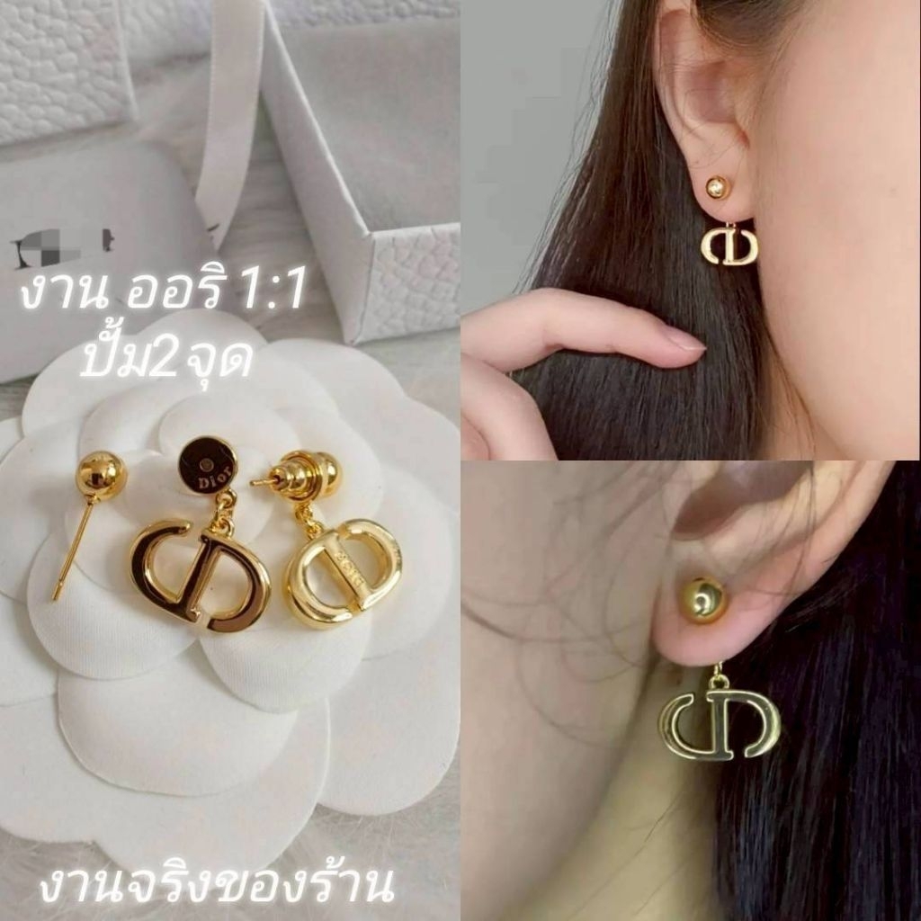 ส่งไว!ต่างหูสแตนเลสแท้ ชุบ18 k การเกรด1:1