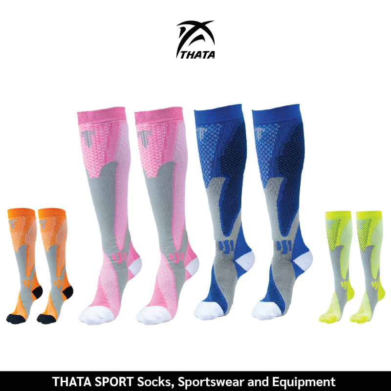 ถุงเท้าวิ่ง รัดกล้ามเนื้อ THATA (Running Socks) ถุงเท้ารัดน่อง Calf Sleeve Socks ถุงเท้ามาราธอน