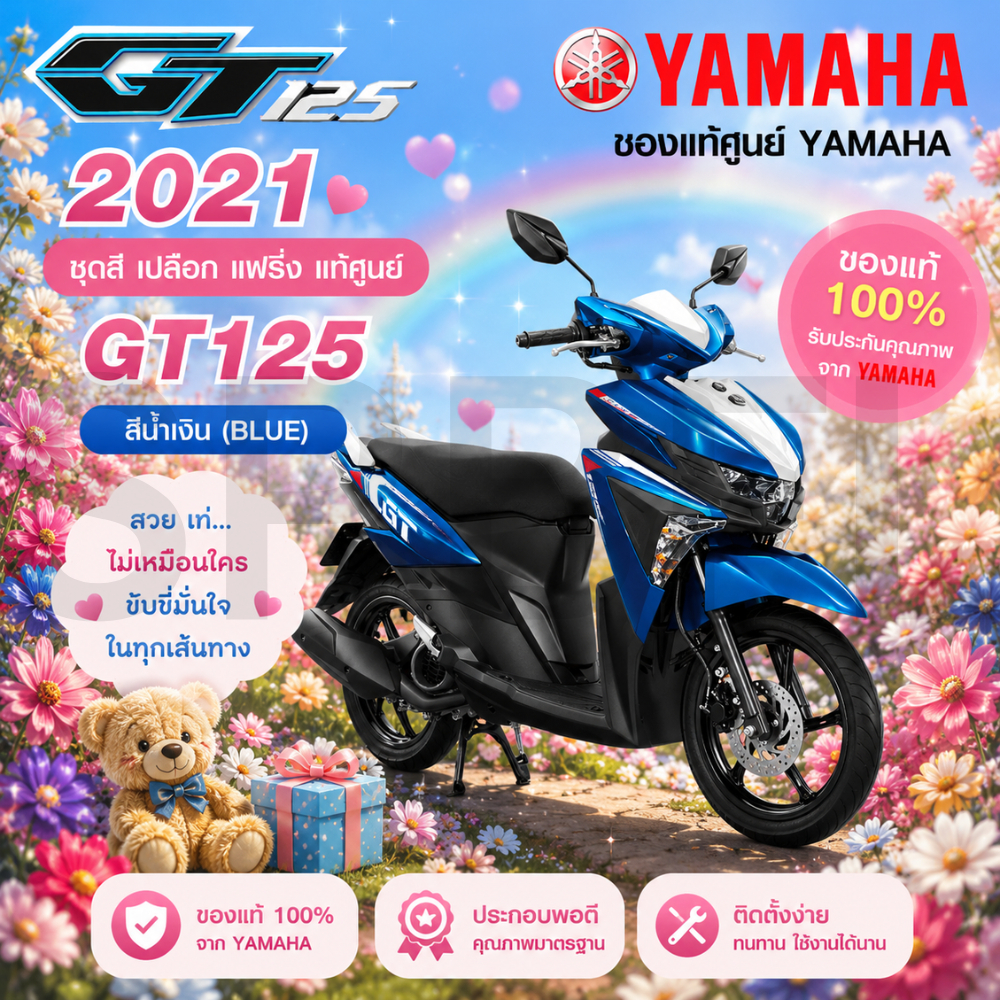 ของแท้ YAMAHA ชุดสี เปลือก แฟริ่ง แท้ศูนย์ GT125 GT จีที รุ่นปี 2021 สีน้ำเงิน  รับประกันคุณภาพจาก Y