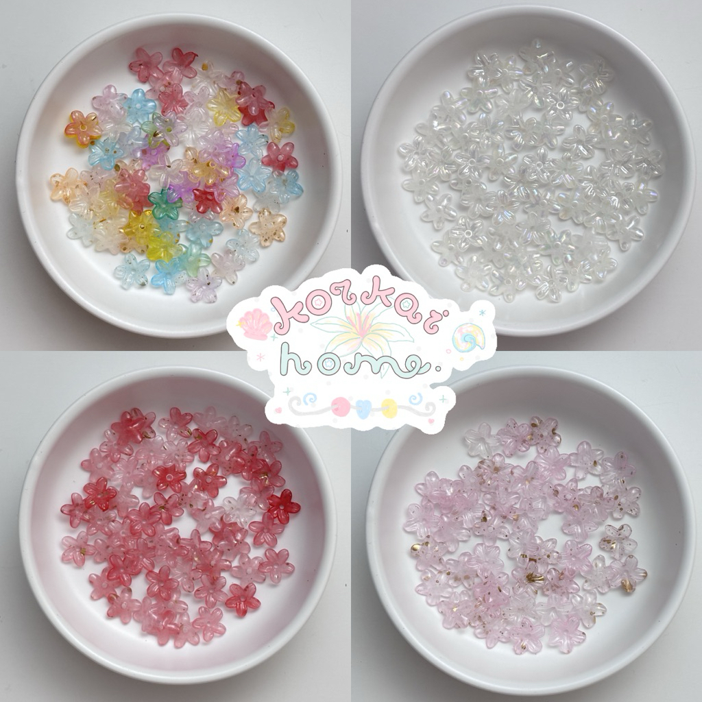 ⋅+.ขั้นต่ำ 3 ถุงคละได้ ˚‧ลูกปัดดอกพิกุลคละสี 45 ชิ้น