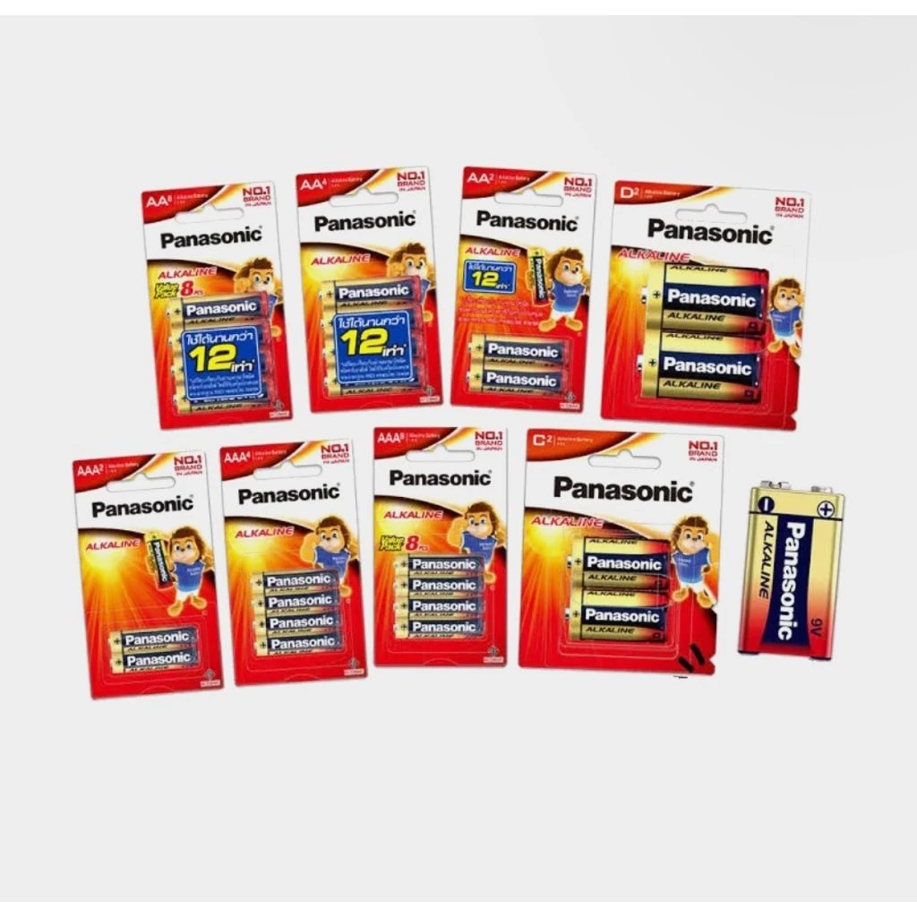 Panasonic Alkaline ถ่านไฟ พานาโซนิค อัลคาไลน์ (มีหลายขนาด)