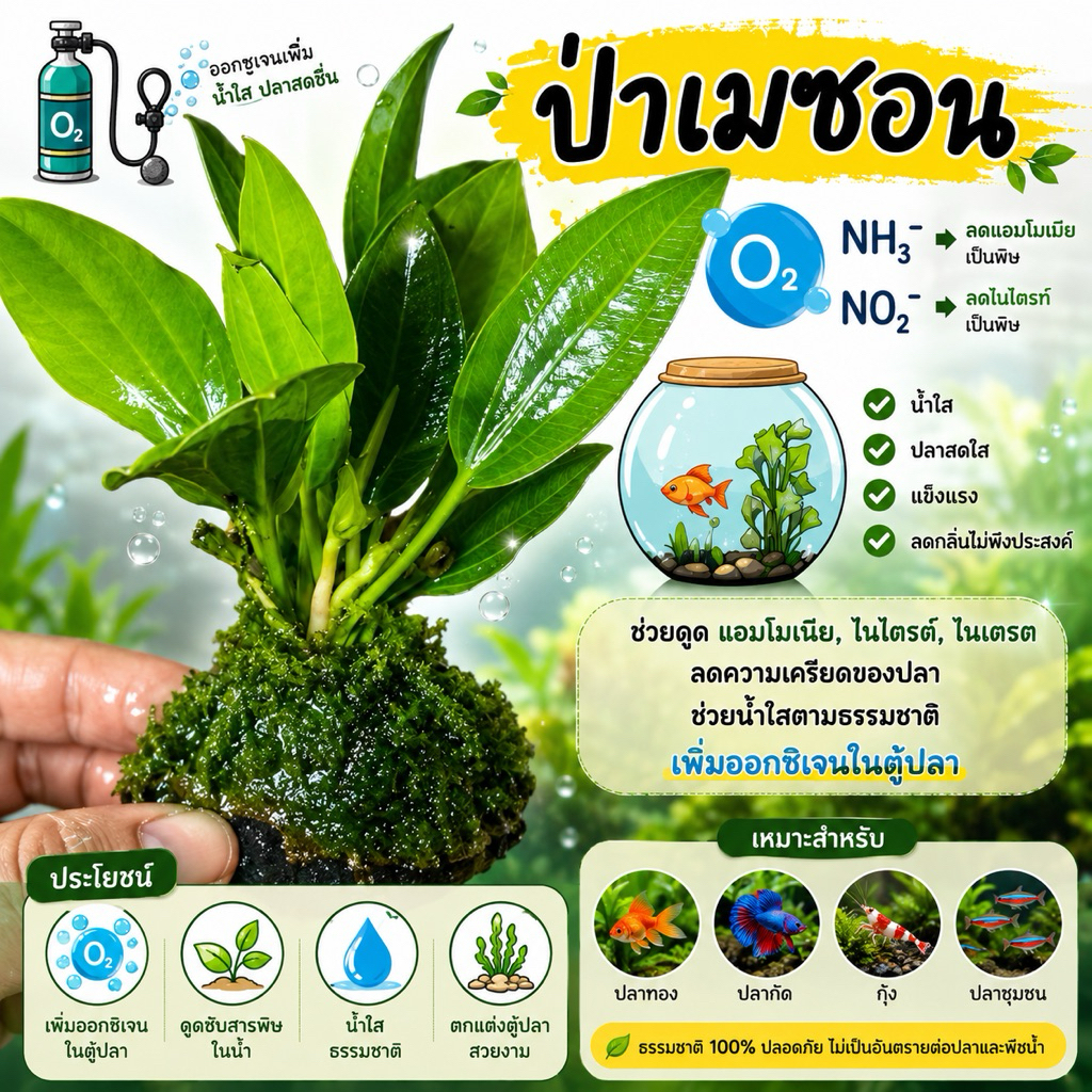 ป่าอเมซอน เกาะหิน 🌿 มอสจริงซื้อ 4แถม1