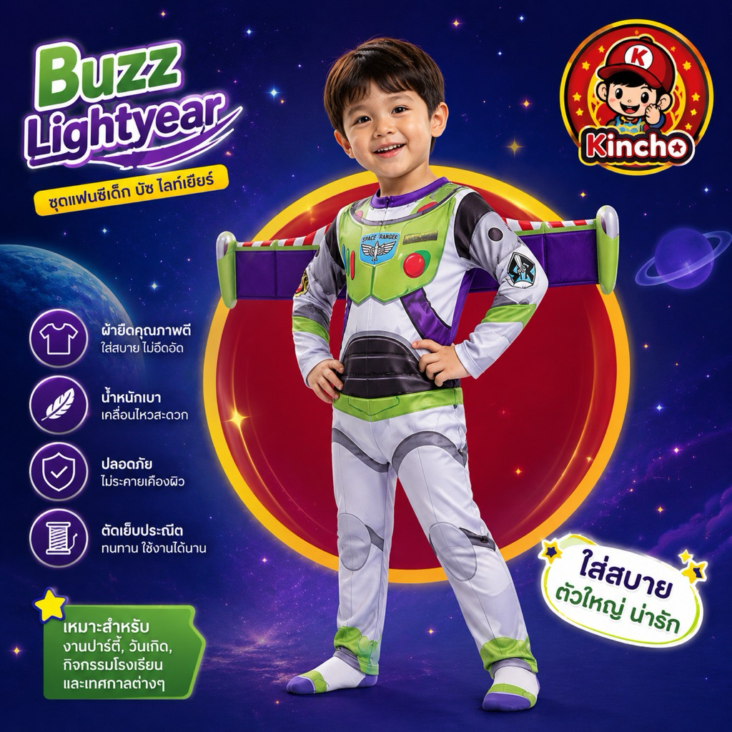 #ชุดแฟนซีเด็ก #BUZZ LIGHTYEAR #TOYSTORY #ทอยสตอรี่ #ชุดคอสเพลย์ #ชุดคอสตูม