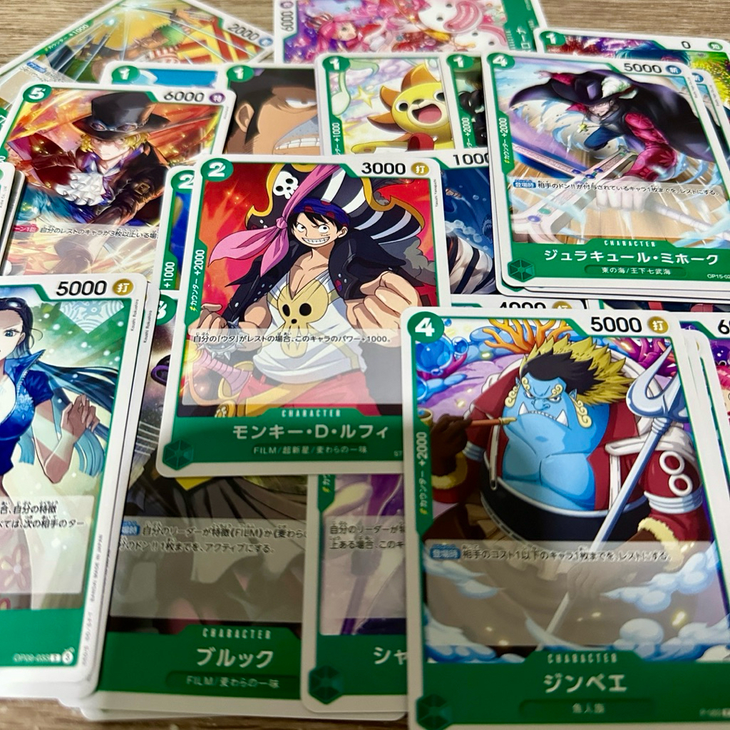 (Green🟢) การ์ดOne Piece Card Game ใบล่ะ 8.-บาท ระดับ C,UC green การ์ดเขียว วันพีซการ์ดเกมส์ แท้ จาก Booster Box
