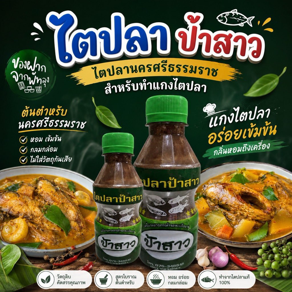 ไตปลานครศรีธรรมราช สำหรับทำแกงไตปลา(ขนาด250กรัม)กะปิปลาอย่างดี รสหอม สะอาด ไว้ใส่ในแกงน้ำเคย
