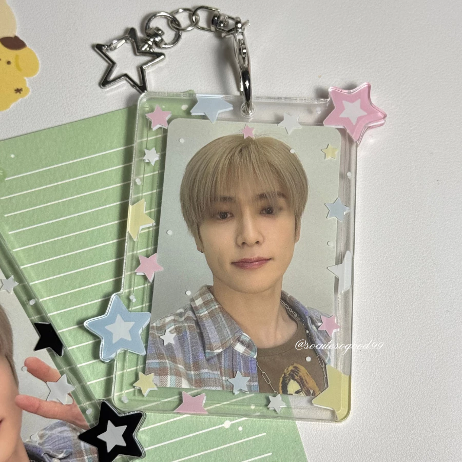 Starry Pastel PhotoCard Holder เฟรมการ์ด ลายดาวอะคริลิกใสสุดคิ้วท์ ใส่การ์ดได้ 2 แผ่น