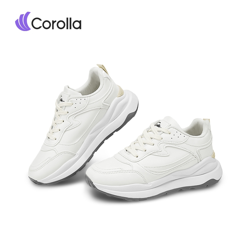Corolla รองเท้าผ้าใบผู้หญิง หนังพียูระบายอากาศ พื้นรองเท้าดูดซับแรงกระแทกต้านเชื้อแบคทีเรีย แนะนำเผื่อ 1 ไซส์