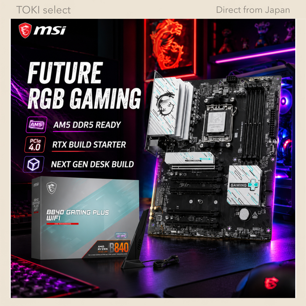 MSI B840 GAMING PLUS WIFI AM5 DDR5 Gaming Motherboard RGB Gaming Desk Build