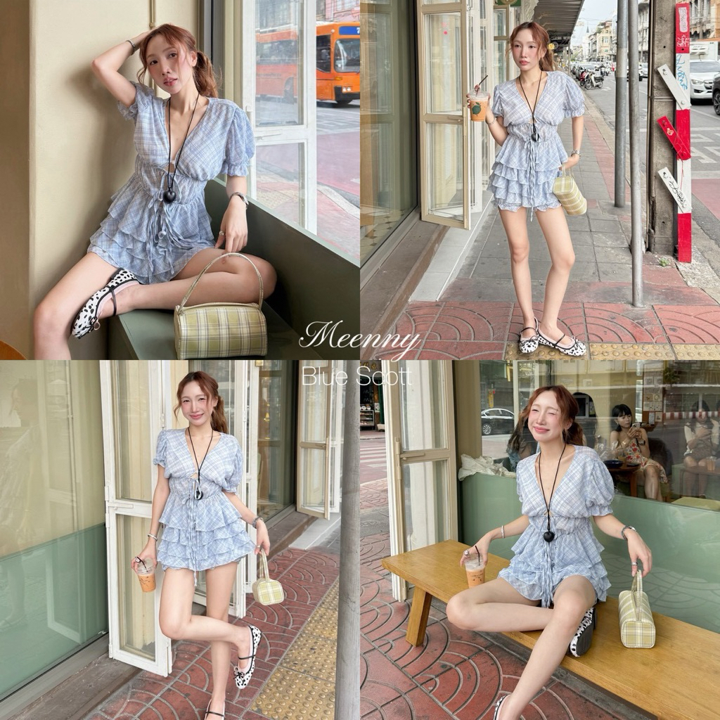 Meenny Closet | CD02 (มีSize) เสื้อโพลล์กาดอทผูกหน้าน่ารัก