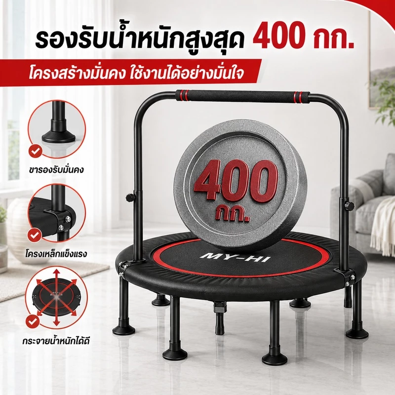 แทมโพลีน 48นิ้ว พับเก็บได้ แผ่นเท้ากันเสียง thumbnail 9