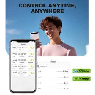 RCYAGO เครื่องตั้งเวลารดน้ำ RF433 WiFi 4 ทาง ควบคุมผ่านแอป อัตโนมัติ กันน้ำ IPX5 สำหรับสวน